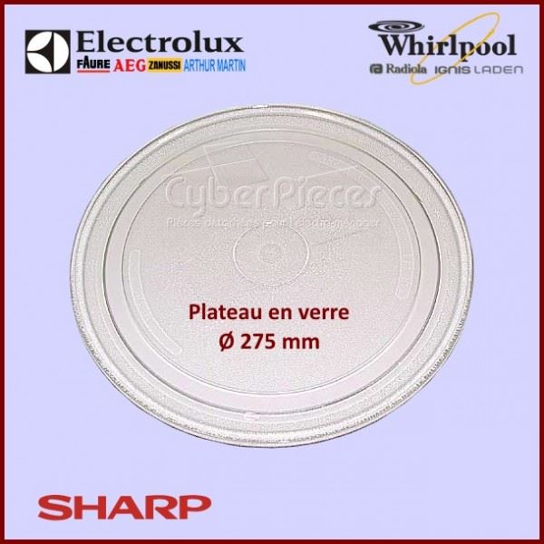 Plateau en verre 275mm Whirlpool 480120101083