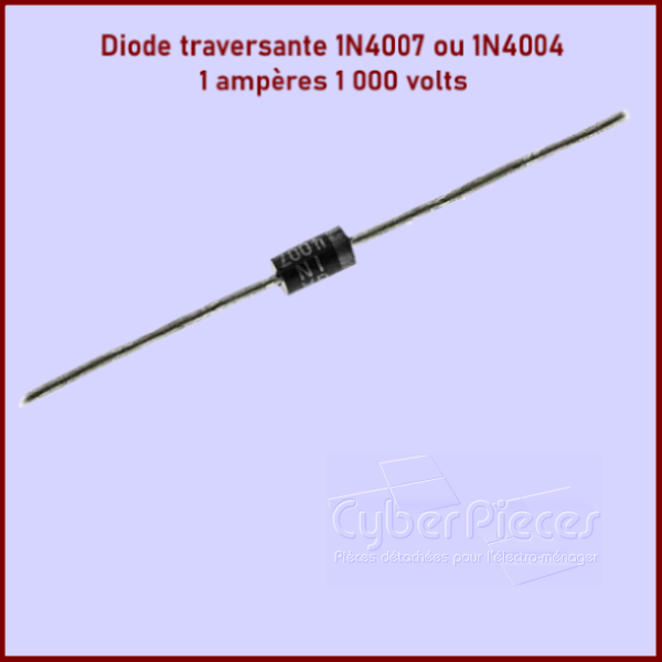 Lot de 100 Diodes traversantes 1A 1000V 1N4004 ou 1N4007
