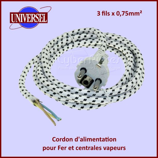 Cordon d'alimentation 3x0,75mm pour Centrales vapeurs