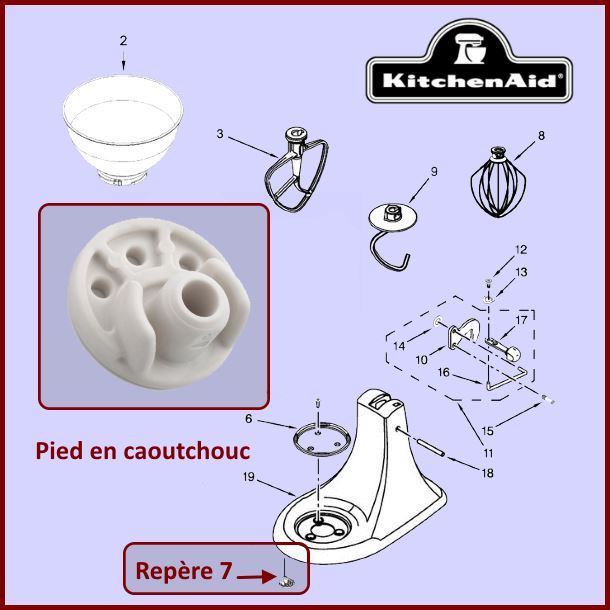 Patin antidérapant Kitchenaid 9709707