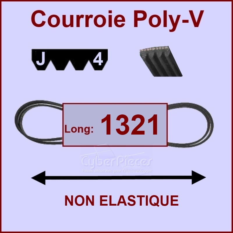 Courroie 1321J4 non élastique