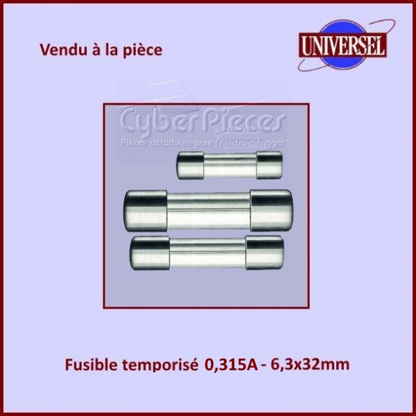 Fusible 0.315A Temporisé 6x32mm en verre