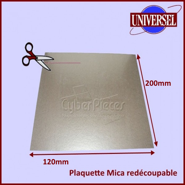 Plaquette Mica 200x120 mm à découper selon la forme d'origine