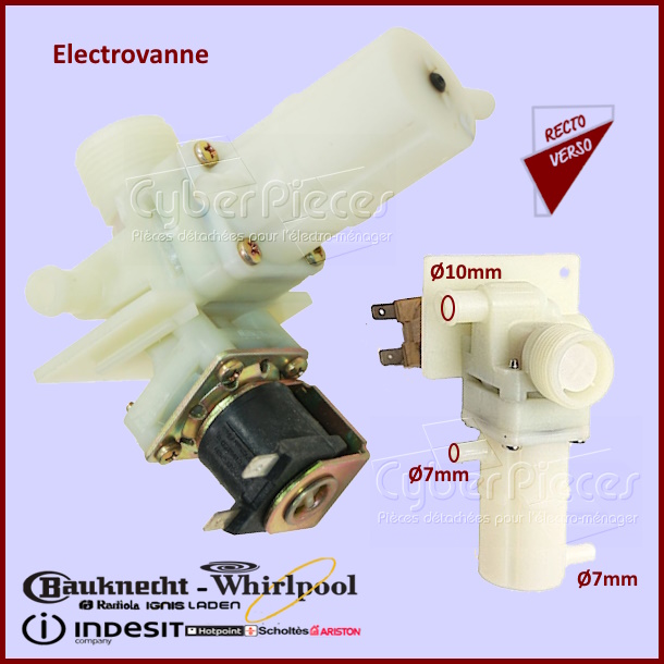 Electrovanne 1 voie Whirlpool 481928128151