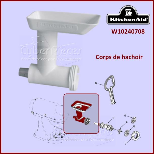 Corps de hachoir seul Kitchenaid FGA W10240708