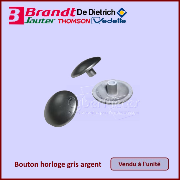 Bouton horloge gris argent Brandt XZ2E00001