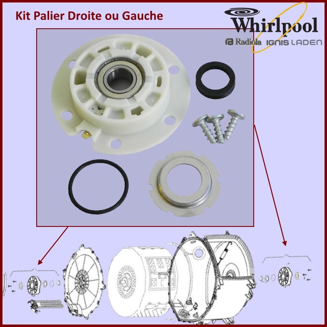 Palier Whirlpool 481231019144 -  PiÃ¨ces machine Ã  laver