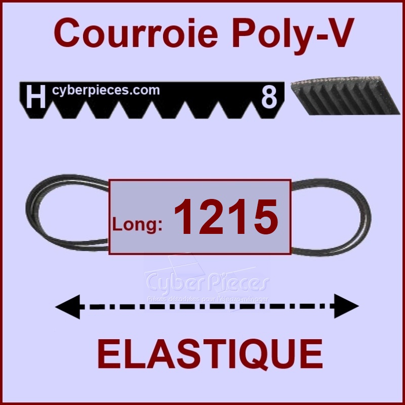 Courroie 1215H8 - EL- élastique