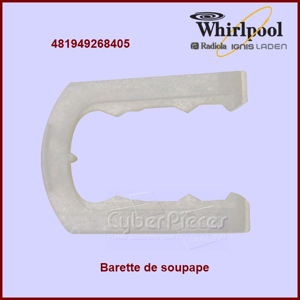 Barrette de soupape Whirlpool 481949268405