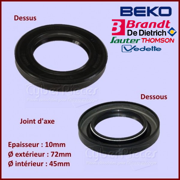 Joint d'axe 45x72x10/8mm Beko 2810580100