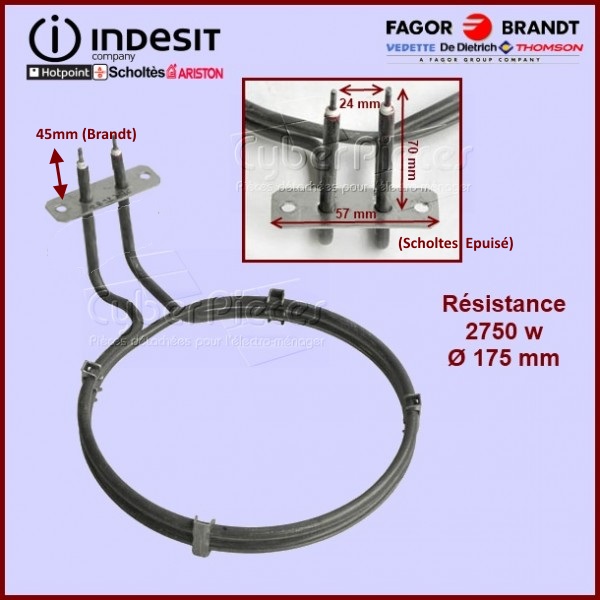 Resistance 2750w 230v Ø175mm - C00125364