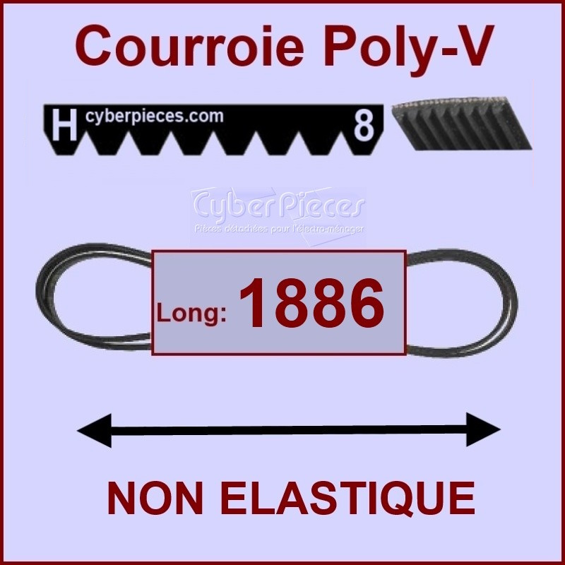 Courroie 1886H8  non élastique