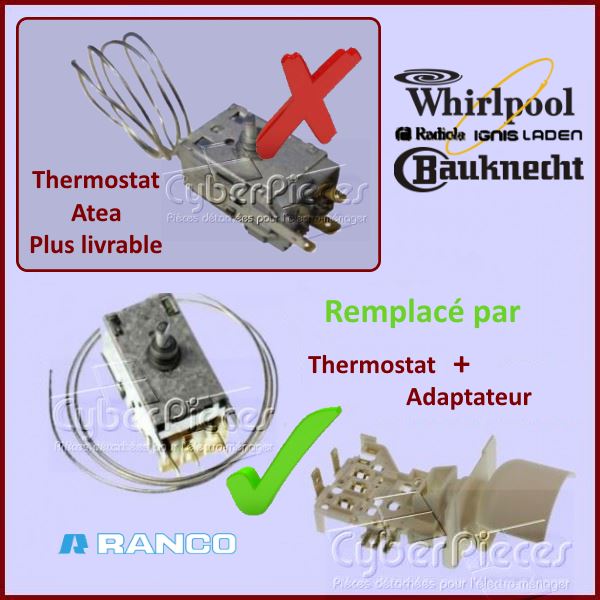 Thermostat K59S1899/500 Whirlpool 481228238084 - Pièces réfrigérate...