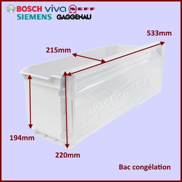 Petit bac produits congelés Bosch 00479329