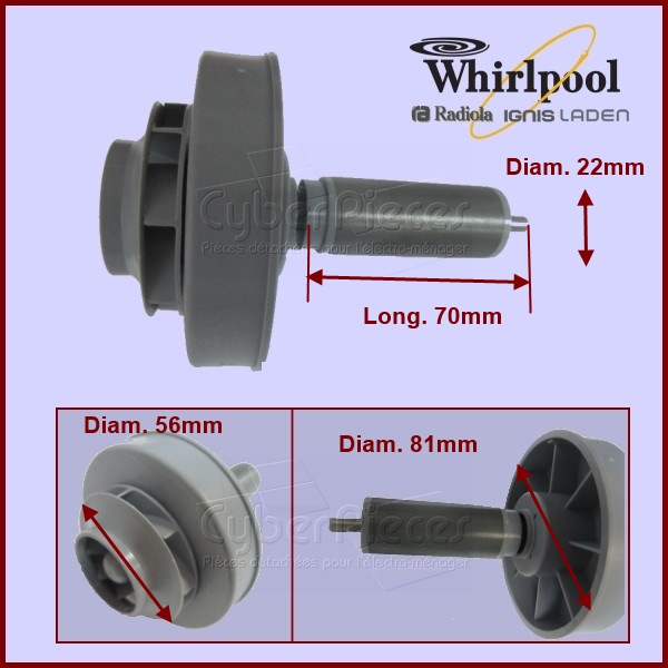Axe Rotor aimanté pour Whirlpool 480140103009