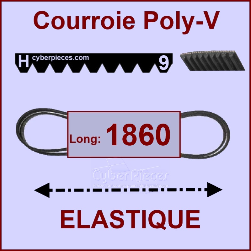 Courroie 1860H9 -EL- élastique