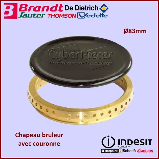 Chapeau Bruleur Avec Couronne Ø83mm