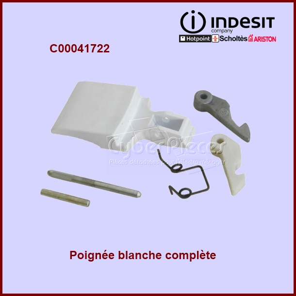 Poignée blanche complète Indesit C00041722