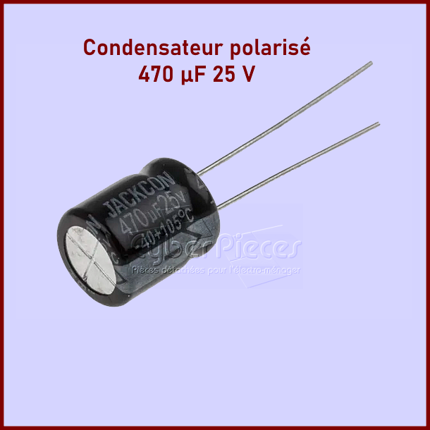 Lot de 25 Condensateurs RS PRO, 470μF, 25V c.c.