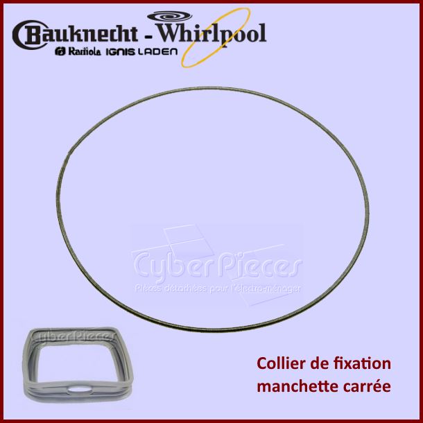 Collier de fixation manchette Whirlpool 480111100817