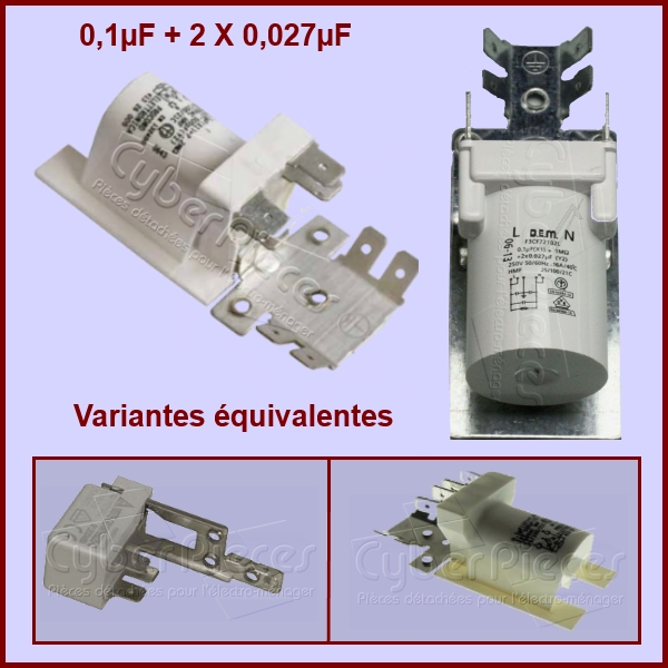 Condensateur antiparasite 0,1µF+2x0,027µF  250V