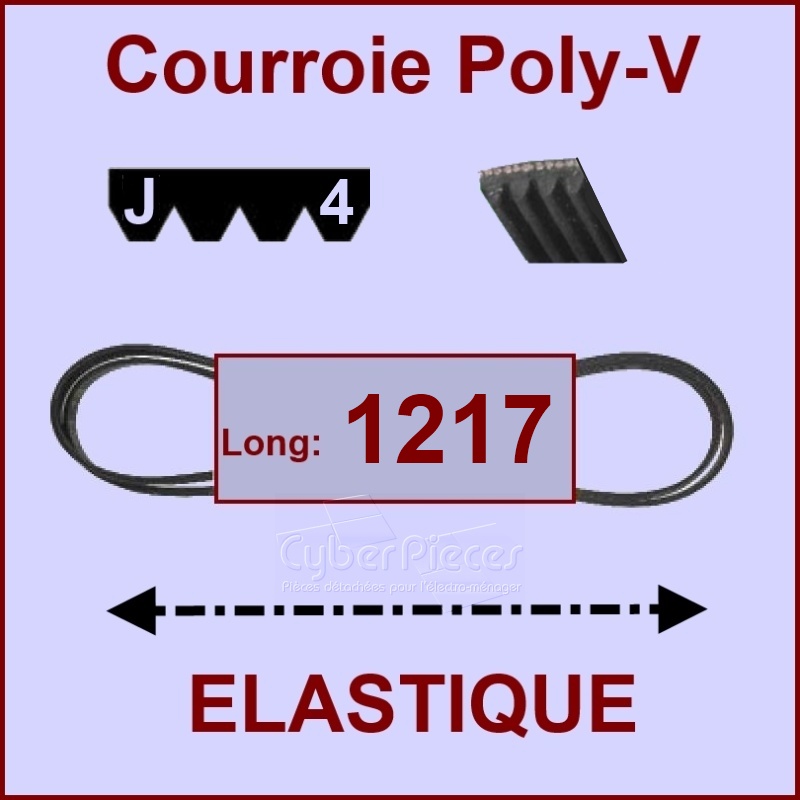Courroie 1217J4 - EL- élastique