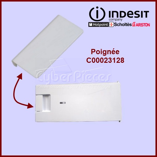 Poignée blanche freezer Indesit C00023128