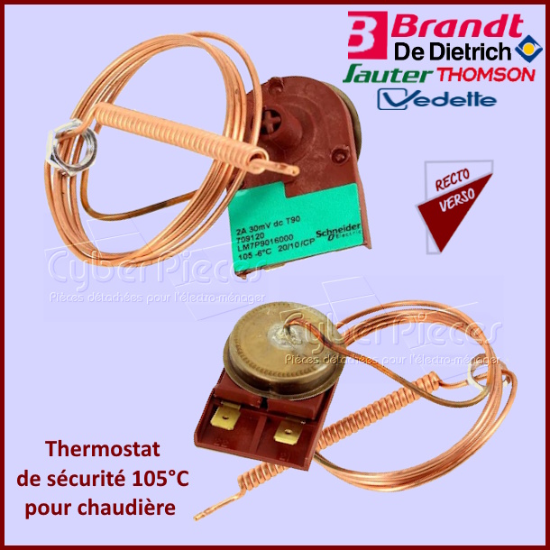 Thermostat de sécurité 105°C chaudière De Dietrich 95363366***épuisé***