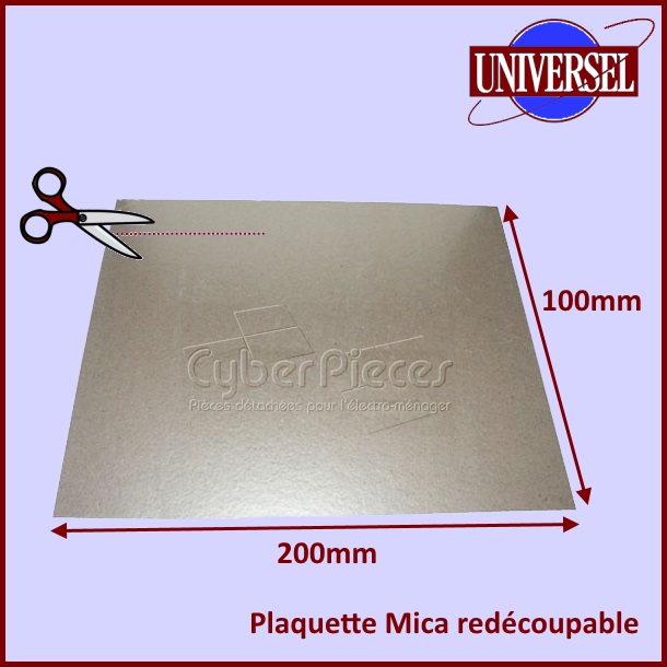 Plaquette Mica 195x100mm à découper selon la forme d'origine