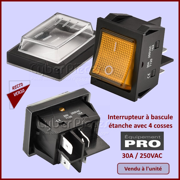 Interrupteur Marche/Arrêt 30A  Orange