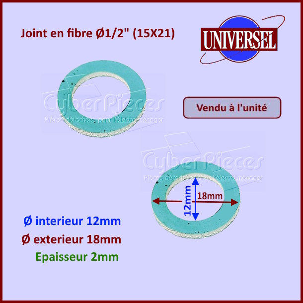 Joint en fibre Ø1/2" (15x21)