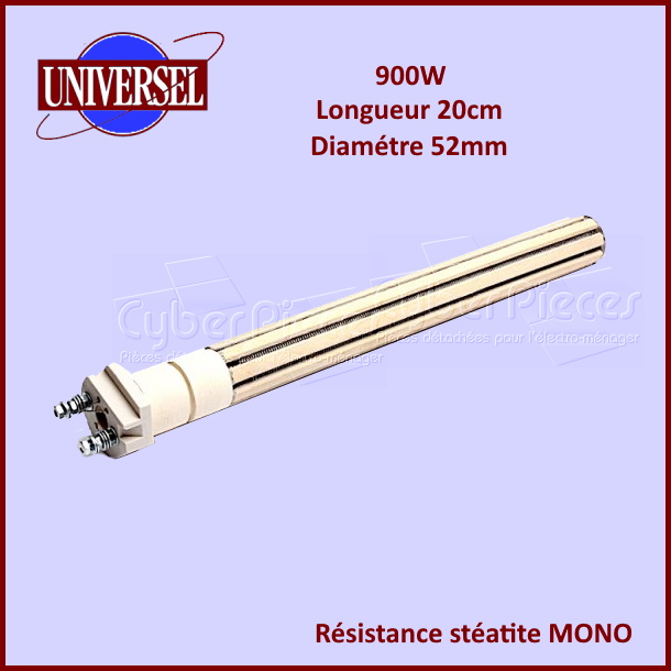Résistance chauffe-eau stéatite 900W - MONO - Diam 52mm