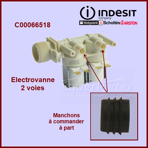 Électrovanne 2 voies à cosses Indesit C00066518