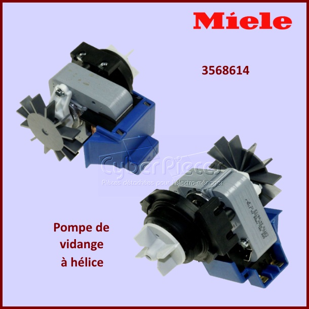 Pompe de vidange 100w avec hélice Miele 3568614 - Version adaptable
