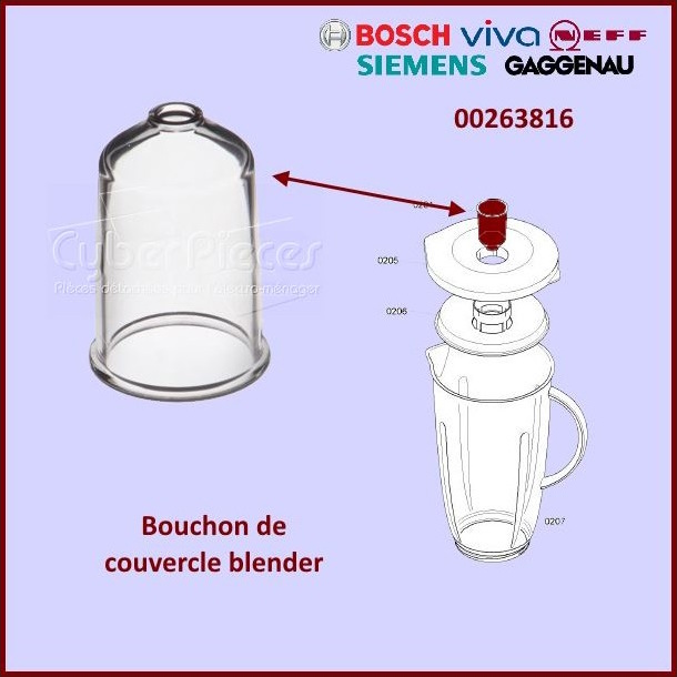 Bouchon de couvercle blender 00263816 - Pièces robots ménagers