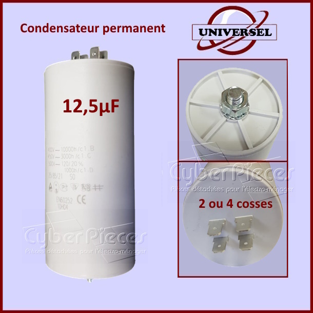 Condensateur permanent 12,5µF 450V