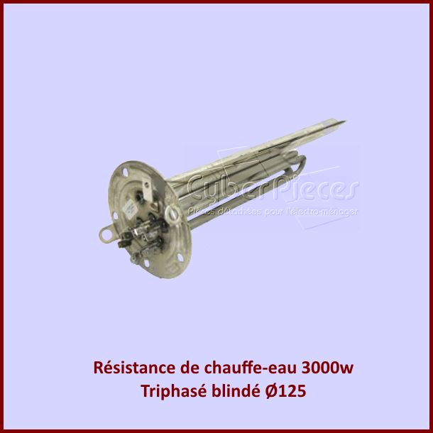 Résistance de chauffe-eau 3000w Triphasé blindé Ø125
