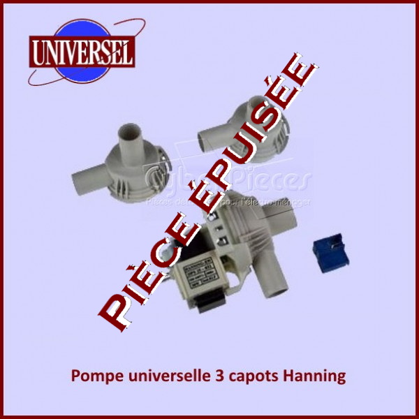 Pompe universelle 3 capots Hanning - 0958663 -  Pièces machine à laver