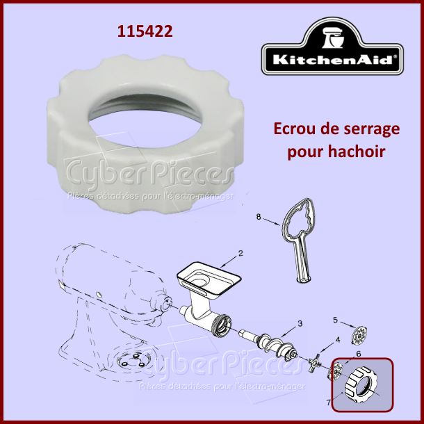 Écrou de serrage pour hachoir Kitchenaid FGA 115422