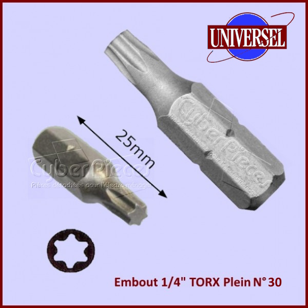 Embout 1/4" TORX Plein T30