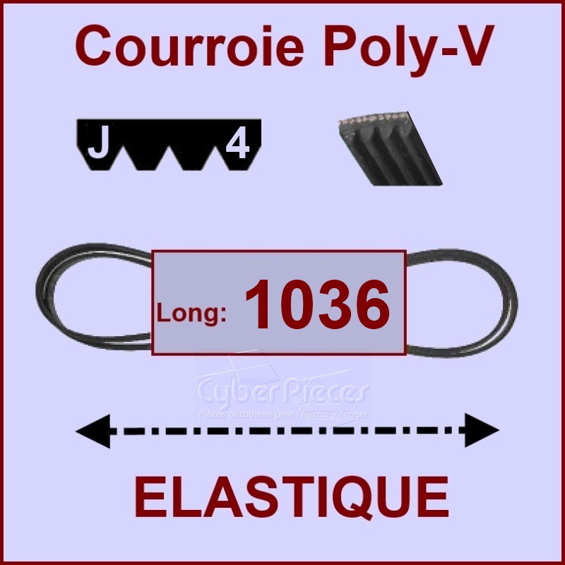 Courroie 1036J4 - EL- élastique