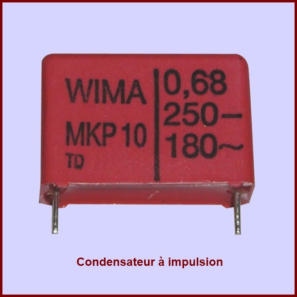 Condensateur à impulsion MKP10  0,68µF (0,68mF) - 250V maxi.
