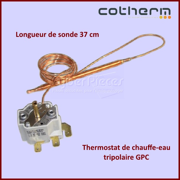 Thermostat chauffe-eau Cotherm GPC Tripolaire - Sondes L.37CM