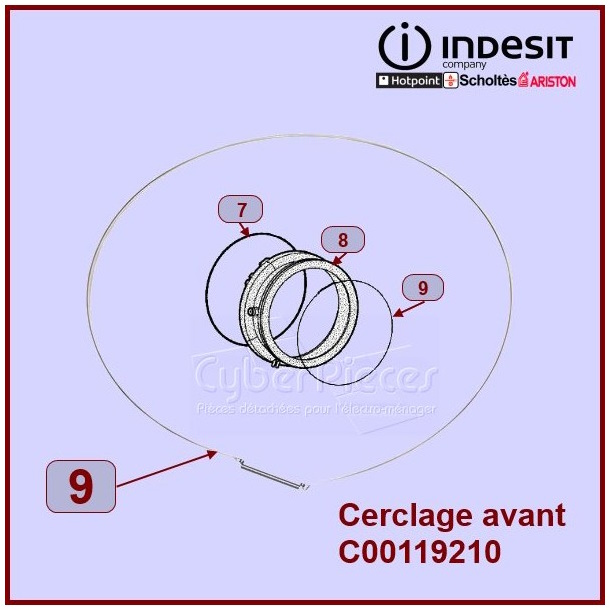 Cerclage Avant manchette Indesit C00119210