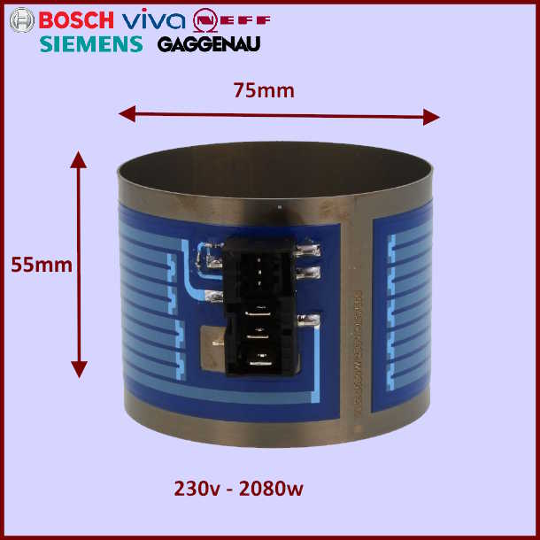 Chauffage 2080w - 75x55 pour pompe de lavage Bosch Siemens