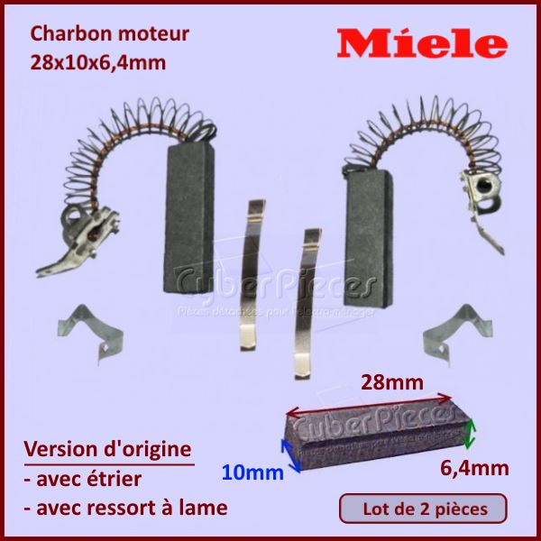 Charbon moteur 28x10x6,4mm *Origine* Miele 3320630