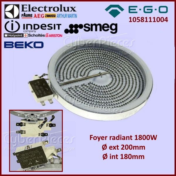 Foyer radiant 200mm - 1800w  EGO 1058111004