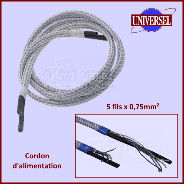 Cordon d'alimentation 5x0,75mm pour Centrales vapeurs