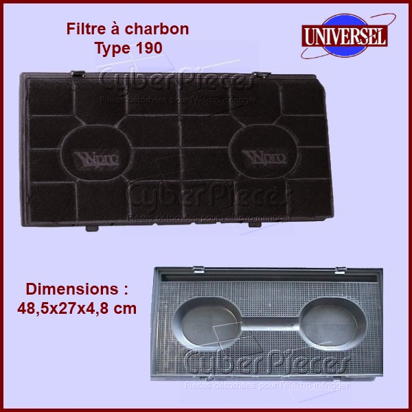 Filtre à charbon Type 190 - Pièces hotte