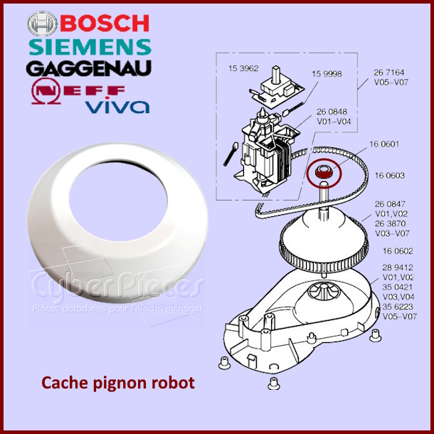 Cache pignon robot Bosch 00160601
